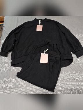 NAP Loungewear Sweatshirt And Jogger Set In Black Size XXL